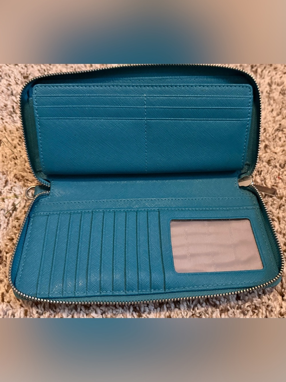 MICHAEL KORS Teal Zip-Around Wallet - Picture 3 of 6